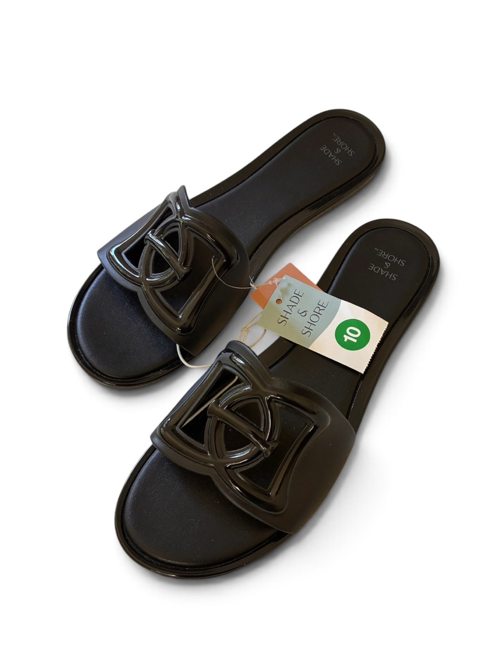 Shade & Shore | NWT Black chic summer slides sandals women’s size 10